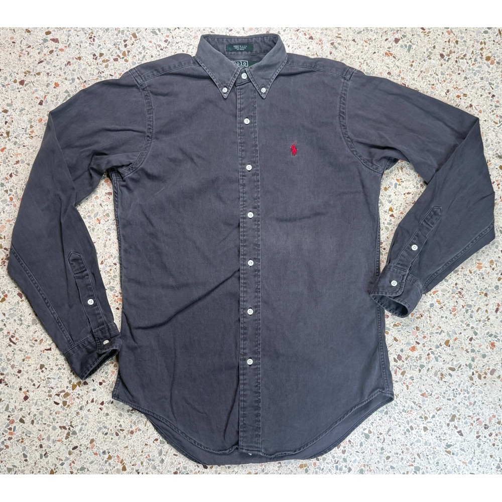 Polo by Ralph Lauren Green Label Vtg‎ Youth Long Sleeve Shirt Size Large